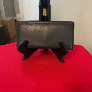 In new condition Loewe Black Leather Long Bifold Bill/card Wallet
